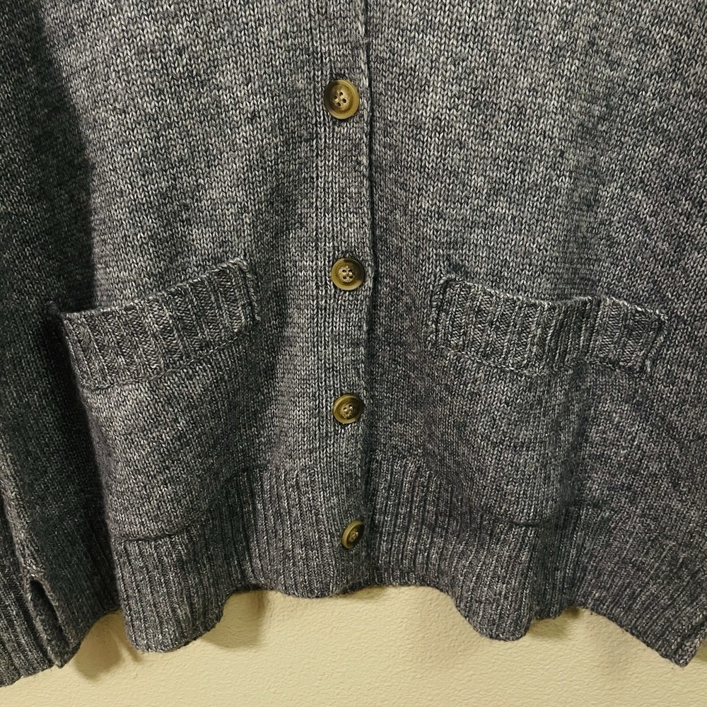 Ella Moss Oversized Knit Cardigan Button Up Gray Pockets Cozy Cabin Ski Size‎ M - Picture 3 of 7
